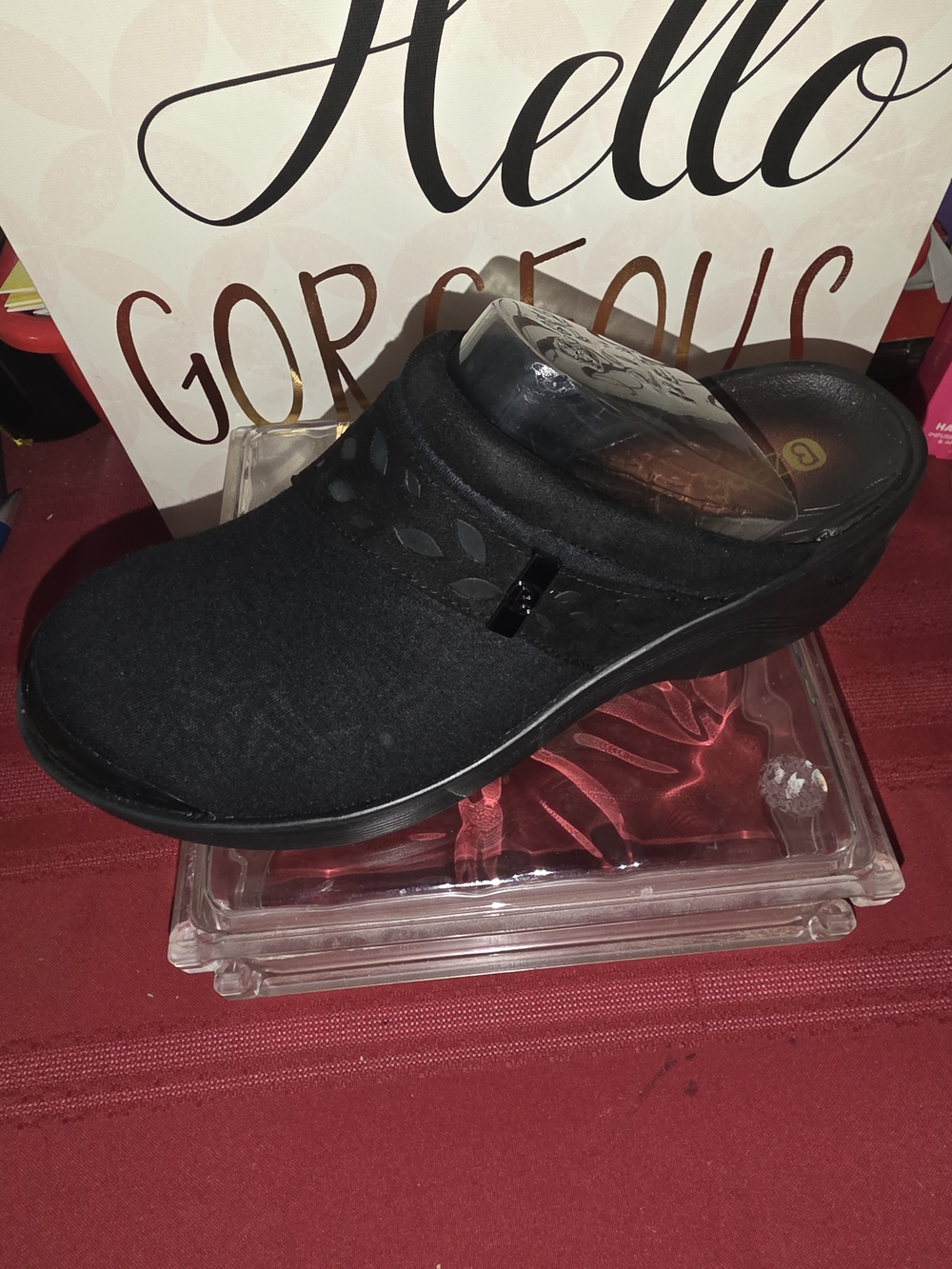 Bzees Black Slip-On Clog Sneakers
